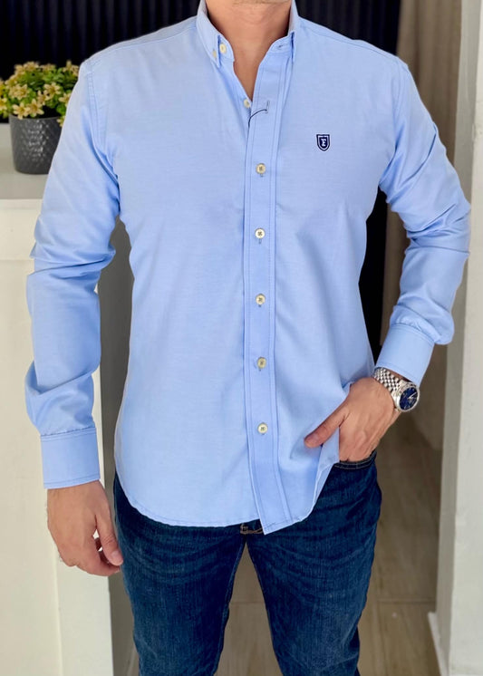 Camisa De Manga Larga ALGODÓN AZUL CIELO Para Hombre | Elegante y cómoda