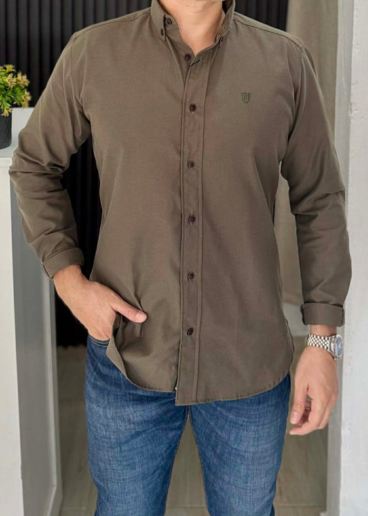 Camisa de Manga Larga Verde Militar FOR 3334