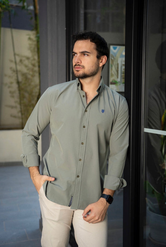 Camisa de Manga Larga Verde Agave FOR 3131