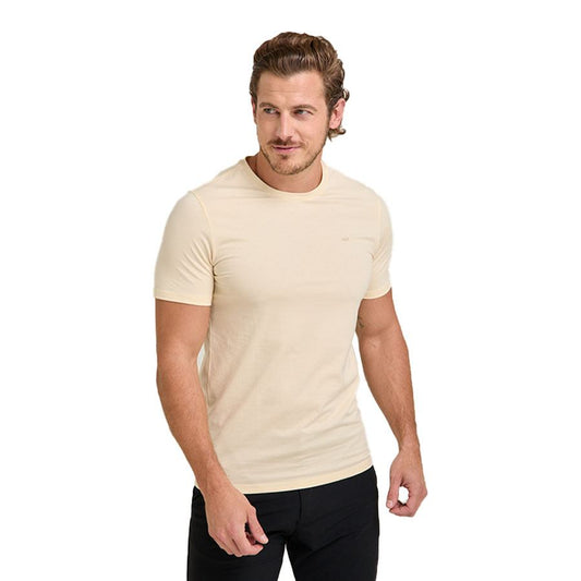 Playera lisa amarilla de manga corta hombre