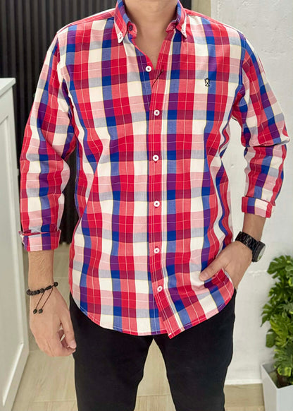 Camisa De Manga Larga A Cuadros Sterling