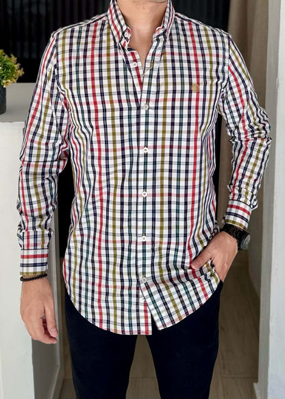 Camisa de cuadros multicolor