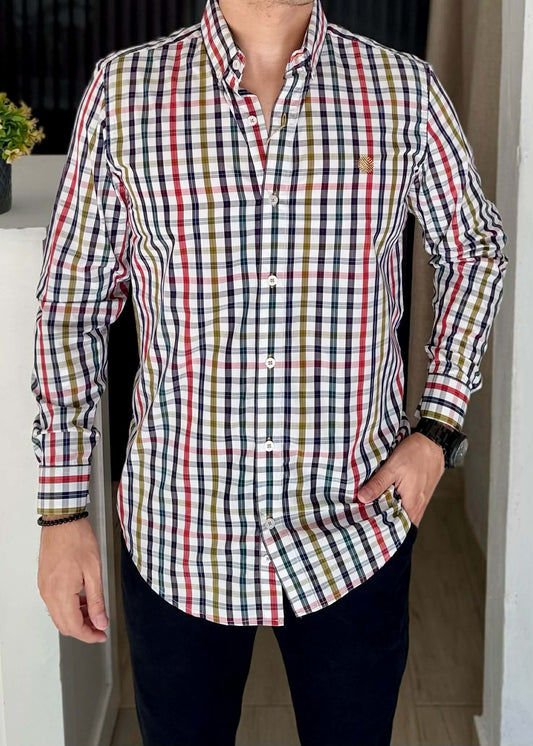 Camisa de cuadros multicolor para hombre | Estilo moderno y versátil