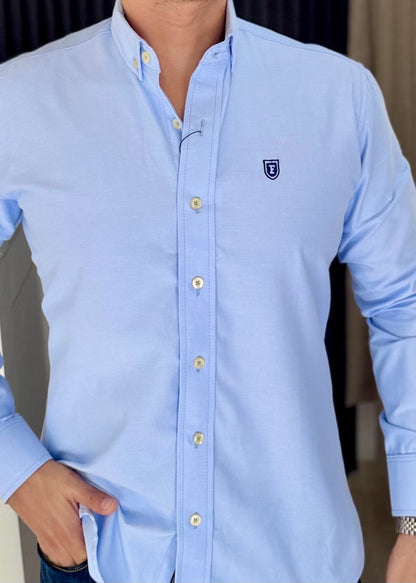 Camisa De Manga Larga ALGODÓN AZUL CIELO