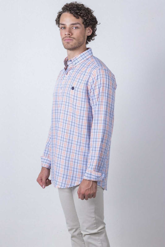 Camisa De Manga Larga A Cuadros MR-1573