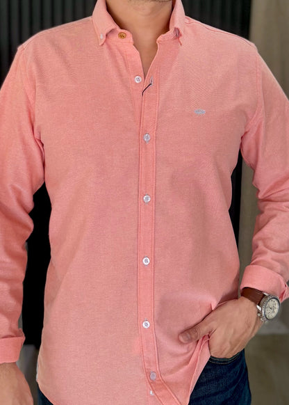 Camisa de Manga Larga Salmón C-34