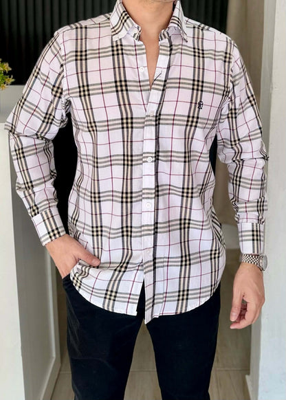 Camisa De Manga Larga ALGODÓN CUADROS Para Hombre | Elegante y cómoda