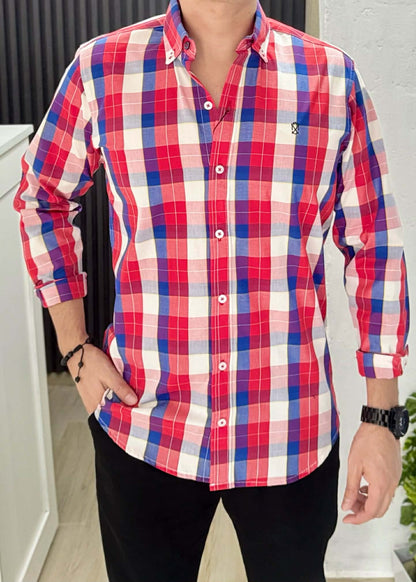 Camisa De Manga Larga A Cuadros Sterling