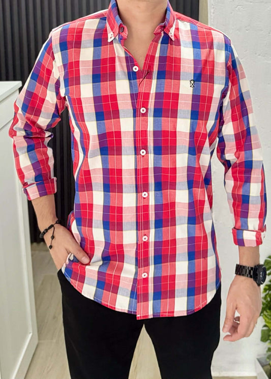 Camisa De Manga Larga A Cuadros Sterling