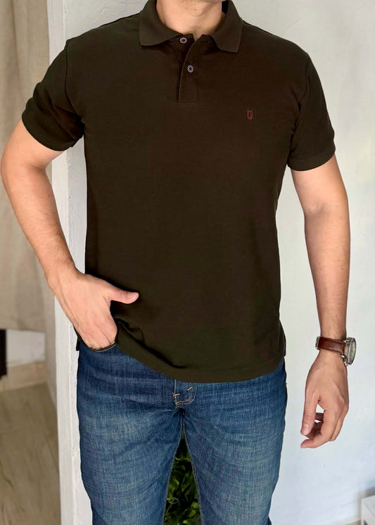 Playera polo verde militar POL0006