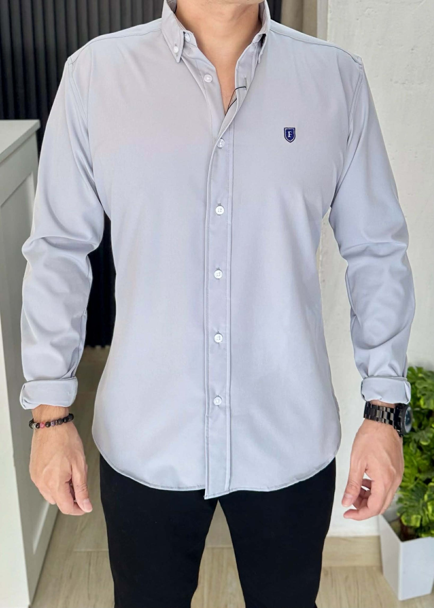 Camisa de Manga Larga Azul Índigo FOR 3302