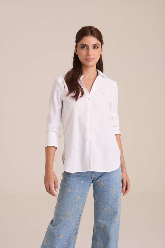 Camisa de Manga 3/4 Blanco D-2511