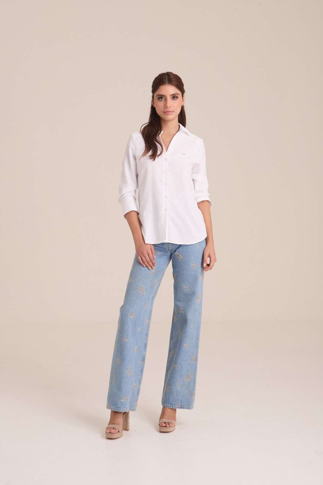 Camisa de Manga 3/4 Blanco D-2511