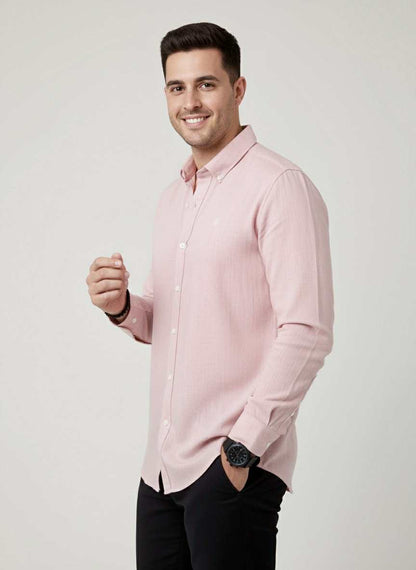 Camisa De Manga Larga Rosa MR-1594