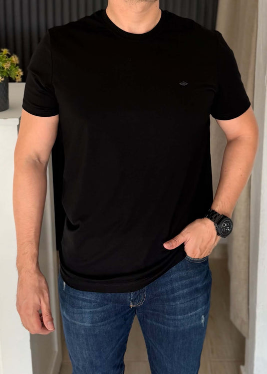 Playera Negro de Algodón con Spandex para Hombre | Ultra Suave y Elástica
