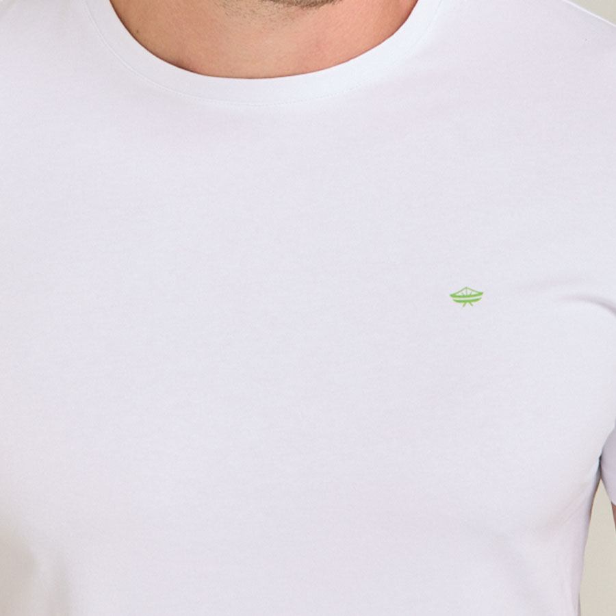 Playera lisa blanca de manga corta hombre