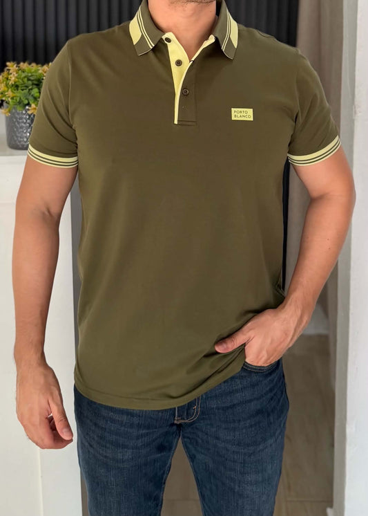 Playera Polo Hombre Verde Militar