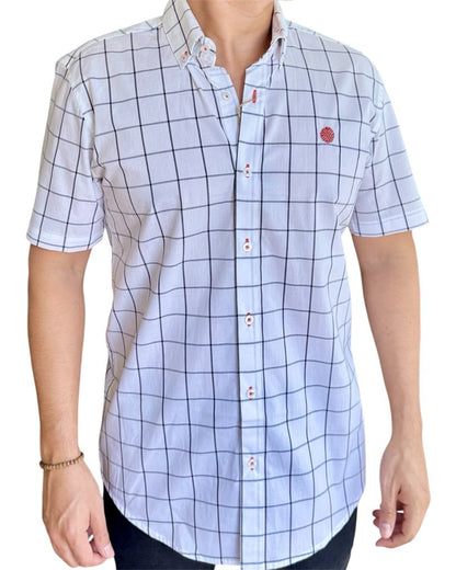 Camisa De Manga Corta A Cuadros MR-1096