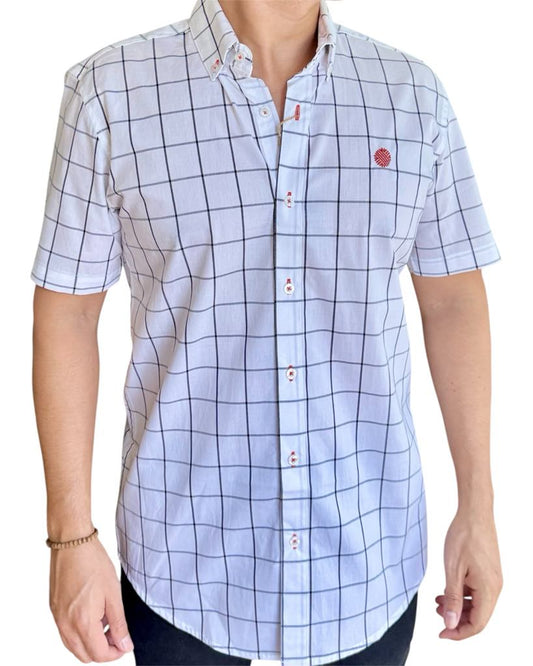 Camisa De Manga Corta A Cuadros MR-1096