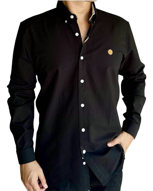 Camisa De Manga Larga Negro MR-1443