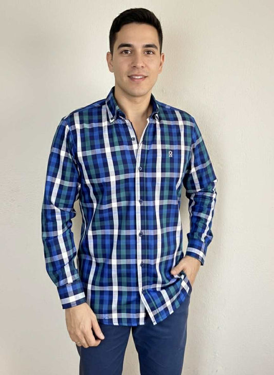 Camisa Cuadros Azul Multicolor