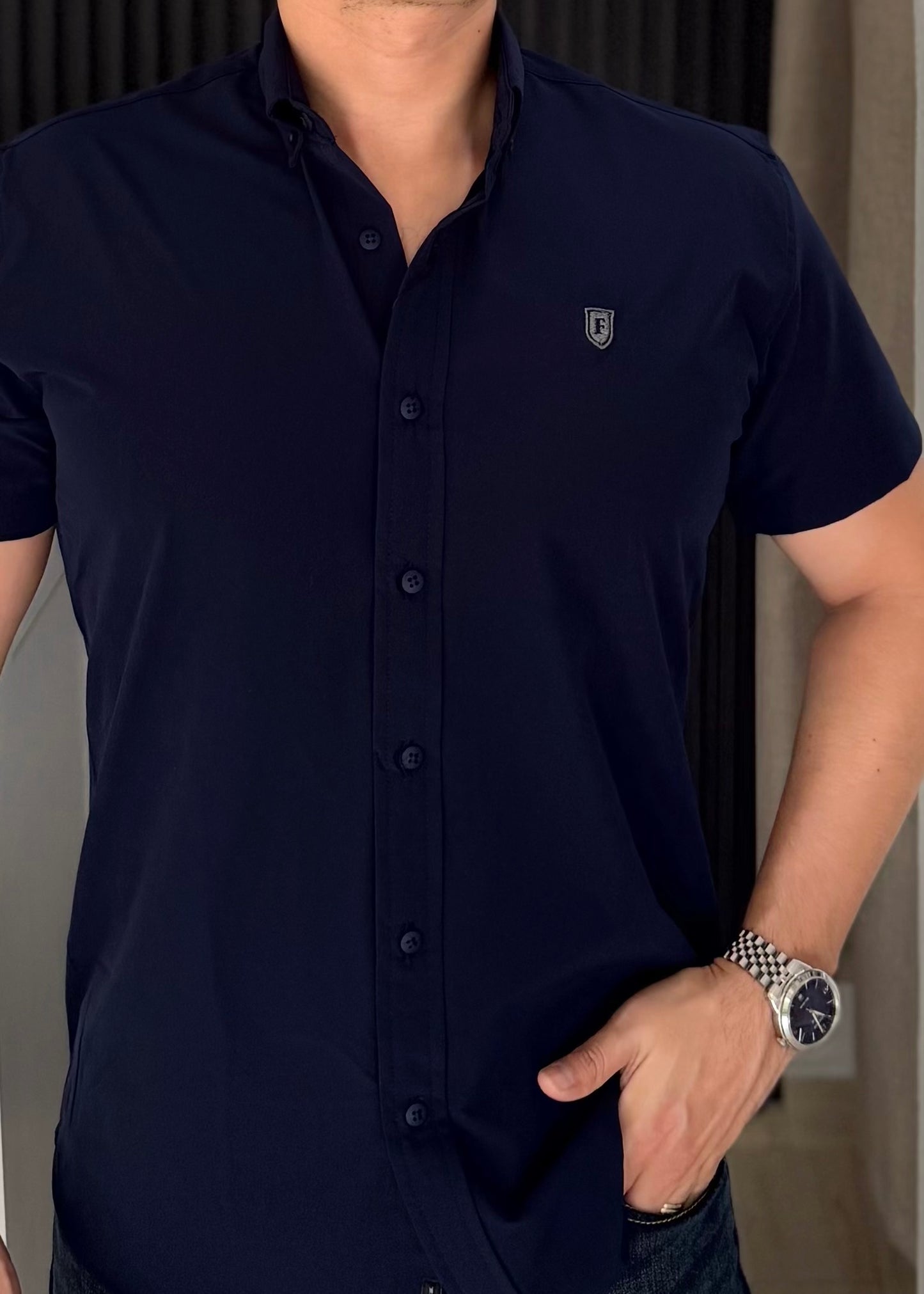 Camisa De Manga Corta Dryflex Azul Marino