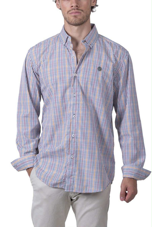 Camisa De Manga Larga Mini Cuadros Multicolor MR-1492