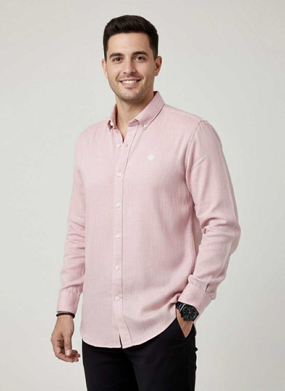Camisa De Manga Larga Rosa MR-1594