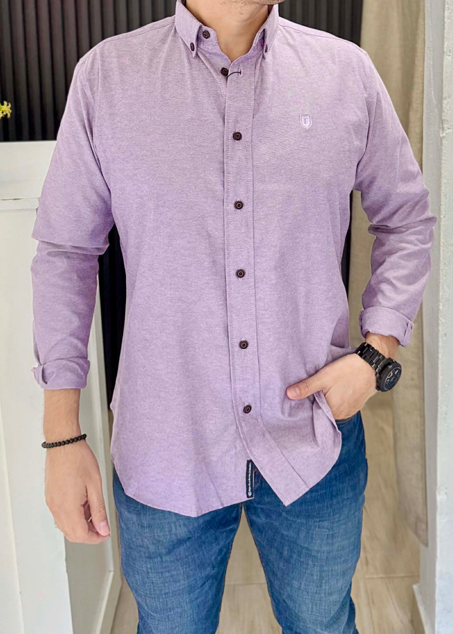 Camisa de Manga Larga Violeta FOR 3310