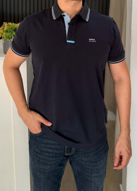 Playera Polo Hombre Azul Marino