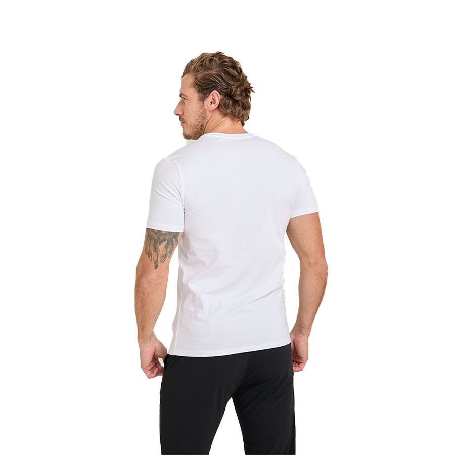 Playera lisa blanca de manga corta hombre