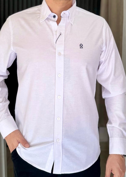 Camisa De Manga Larga ALGODÓN BLANCO Para Hombre | Fresca y elegante