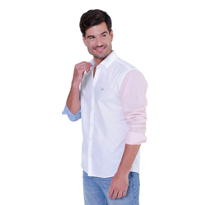 Camisa de Manga Larga Bloque de Colores Hombre