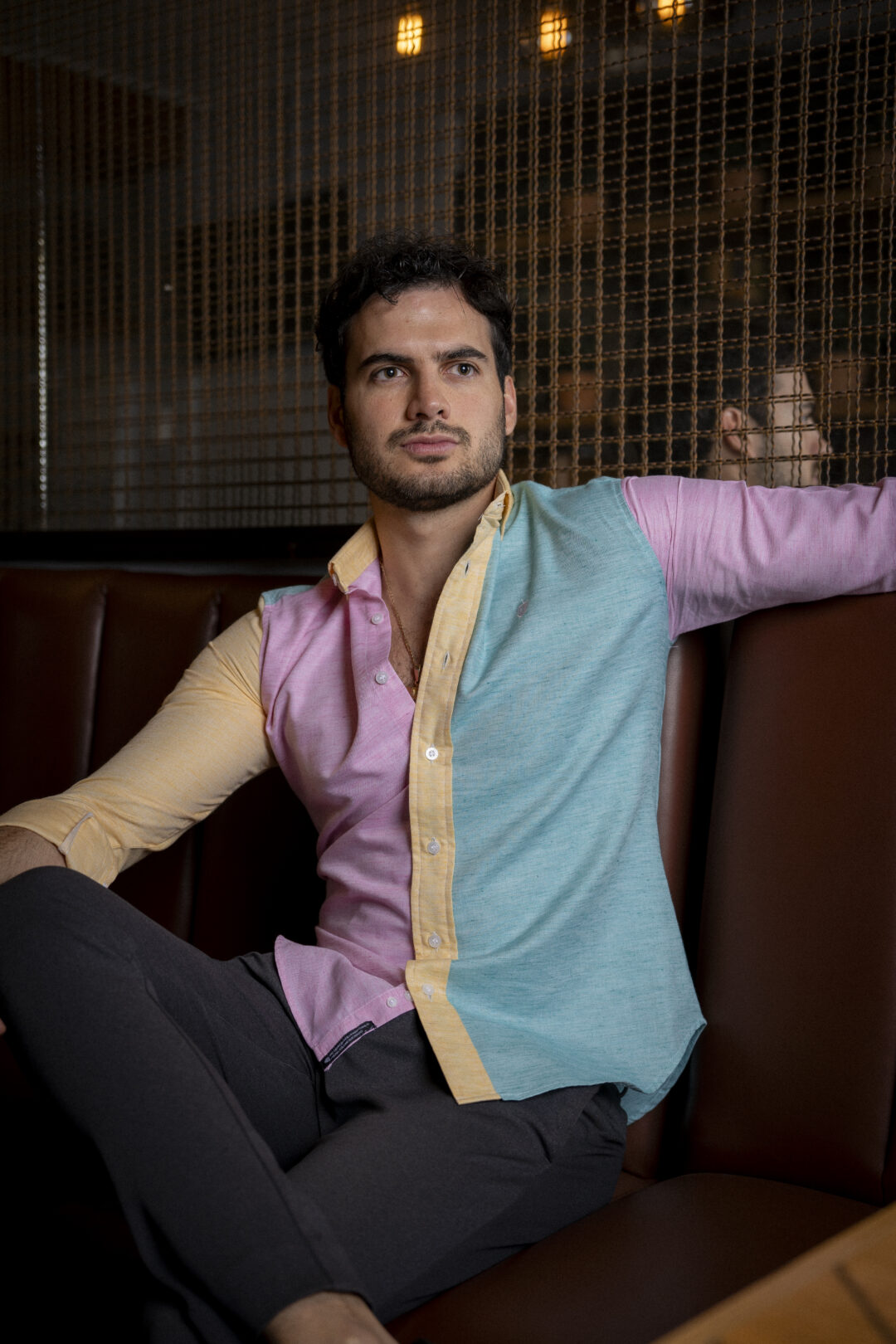 Camisa de Manga Larga Combinaciones Menta, Rosa Y Amarillo  FOR 2938