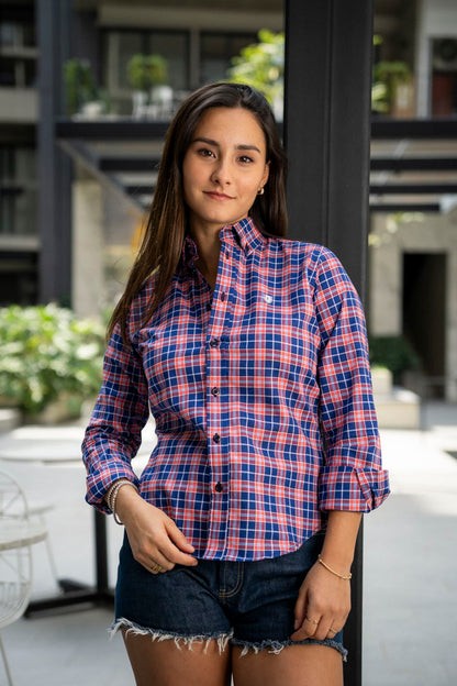 Camisa de Manga Larga Multicuadros FOR 3110