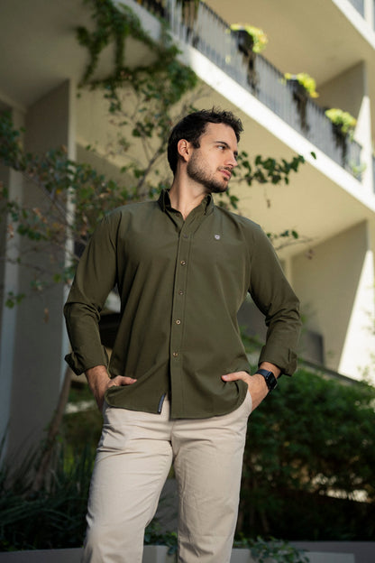 Camisa de Manga Larga Verde Militar FOR 3127