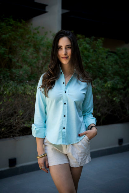 Camisa de Manga Larga Menta FOR 3164