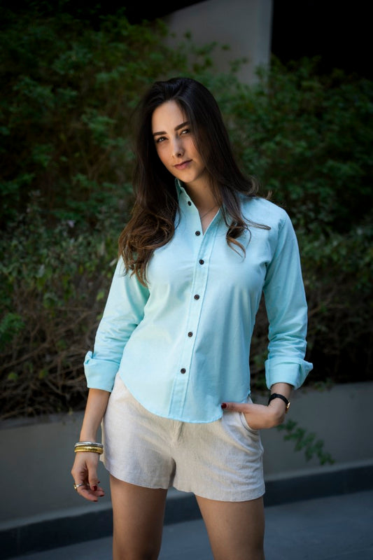 Camisa de Manga Larga Menta FOR 3164