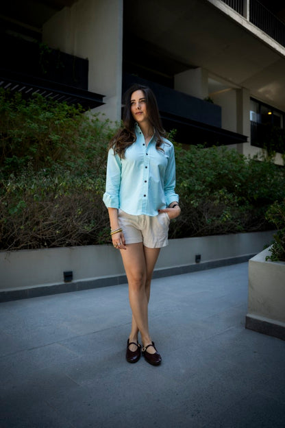 Camisa de Manga Larga Menta FOR 3164