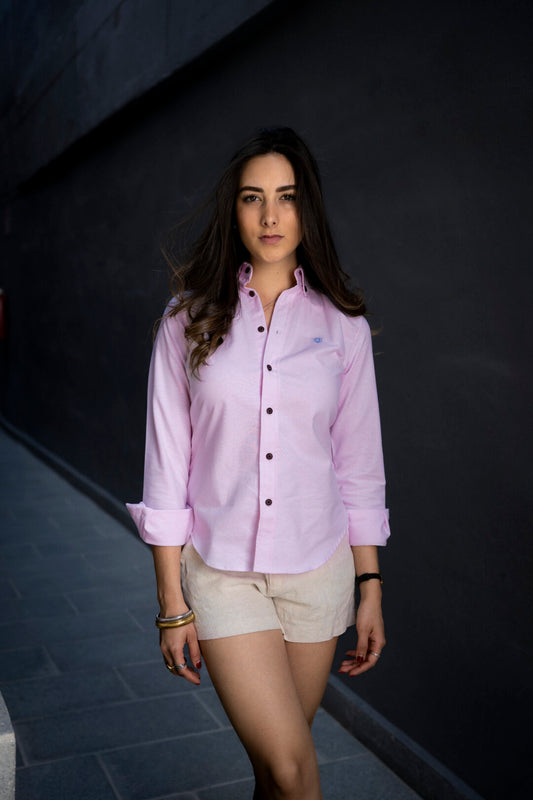 Camisa de Manga Larga Rosa FOR 3166