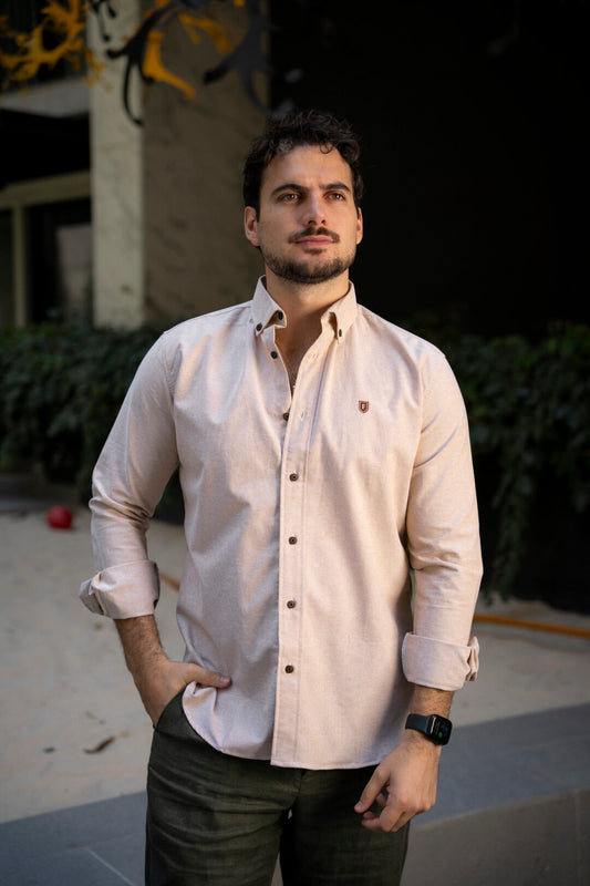 Camisa de Manga Larga Beige FOR 3171