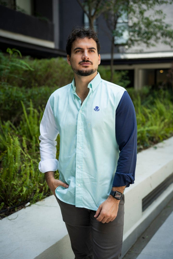 Camisa de Combinaciones Menta, Marino, Blanco FOR3177