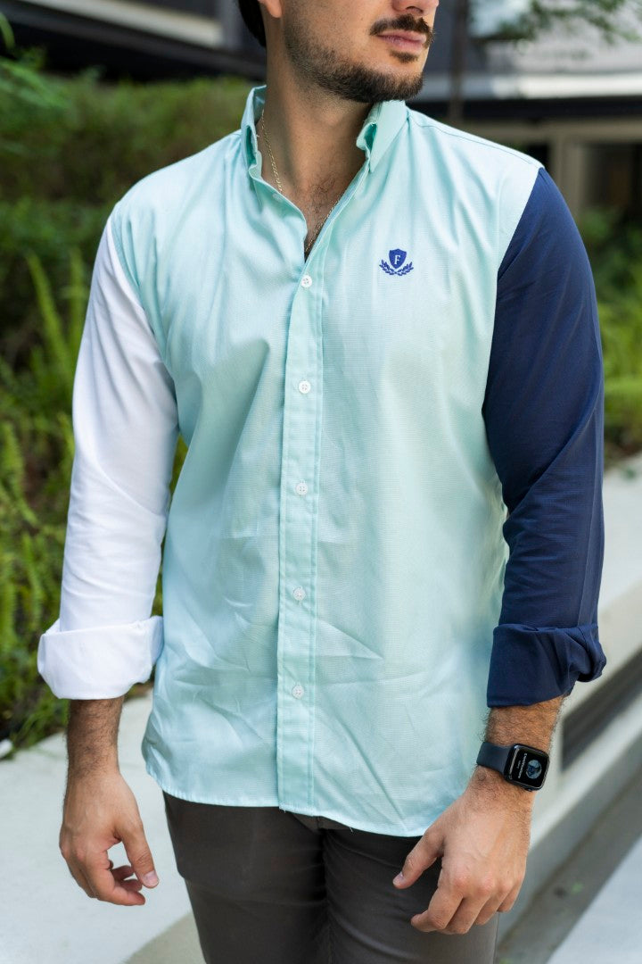 Camisa de Combinaciones Menta, Marino, Blanco FOR3177