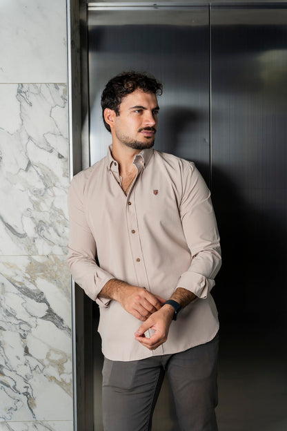 Camisa de Manga Larga Beige FOR 3191