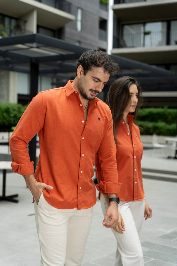 Camisa de Manga Larga Ladrillo FOR 3214