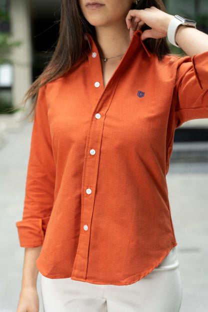 Camisa de Manga Larga Ladrillo FOR 3214