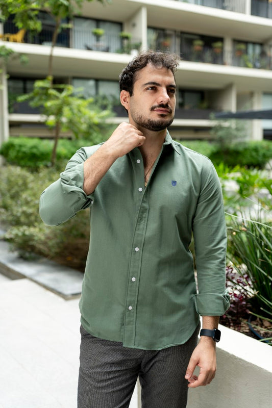 Camisa de Manga Larga Verde FOR 3219