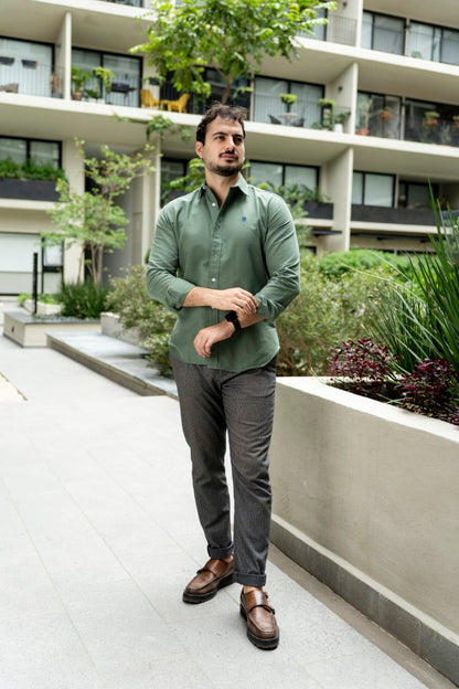 Camisa de Manga Larga Verde FOR 3219