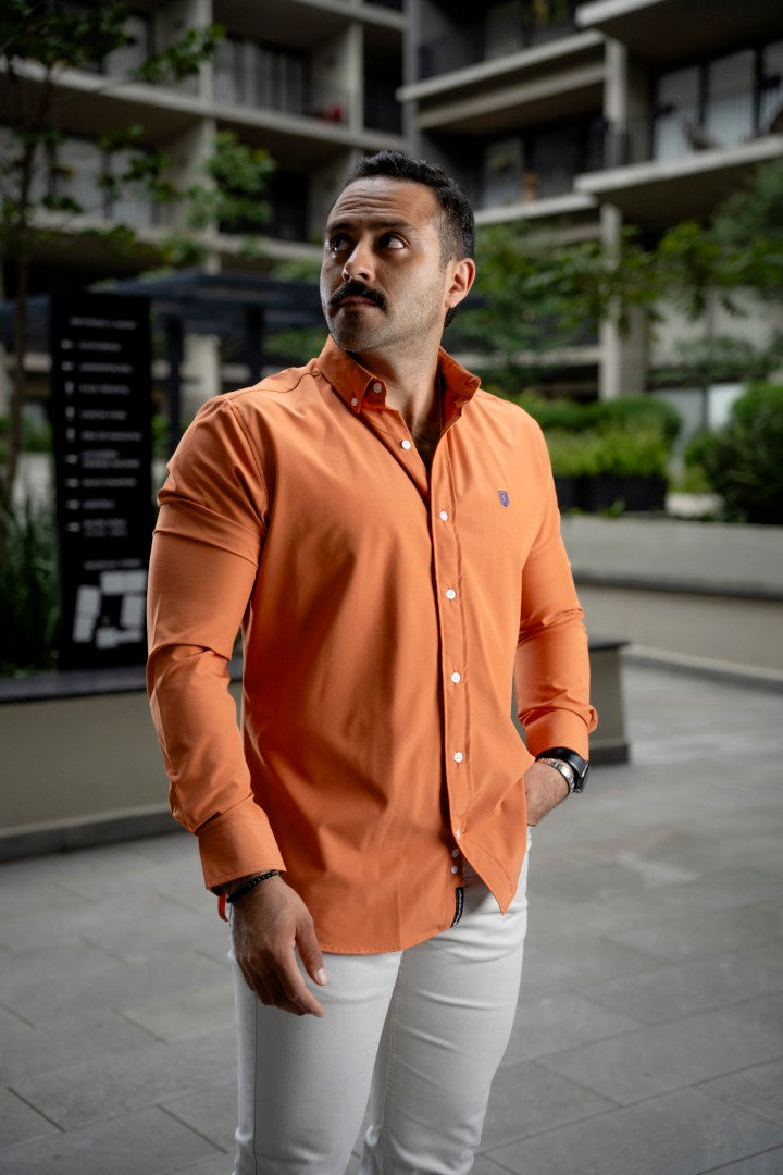 Camisa de Manga Larga Naranja FOR 3260