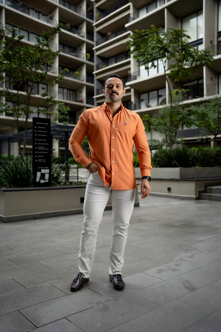 Camisa de Manga Larga Naranja FOR 3260